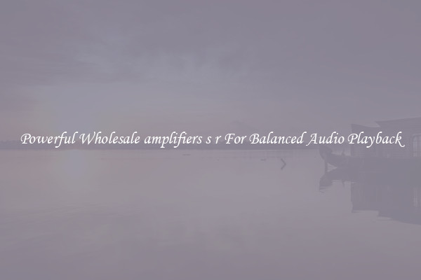 Powerful Wholesale amplifiers s r For Balanced Audio Playback