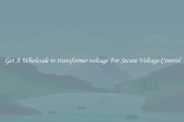 Get A Wholesale tv transformer voltage For Secure Voltage Control