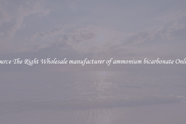 Source The Right Wholesale manufacturer of ammonium bicarbonate Online