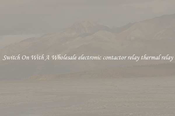 Switch On With A Wholesale electronic contactor relay thermal relay