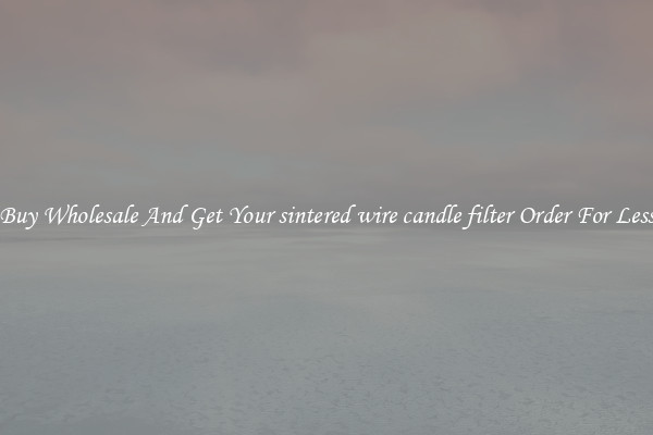 Buy Wholesale And Get Your sintered wire candle filter Order For Less