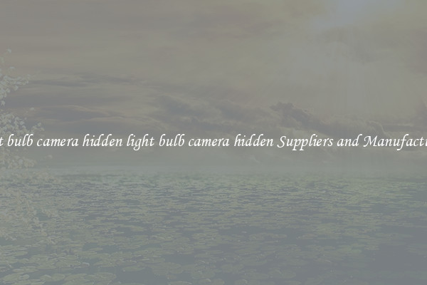 light bulb camera hidden light bulb camera hidden Suppliers and Manufacturers