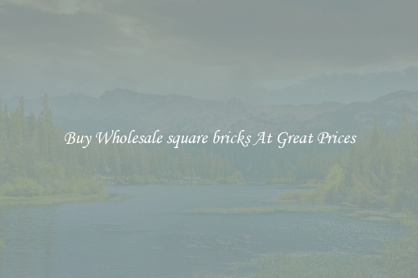 Buy Wholesale square bricks At Great Prices