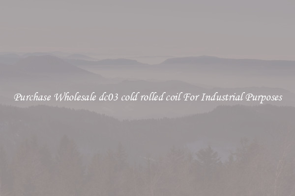 Purchase Wholesale dc03 cold rolled coil For Industrial Purposes