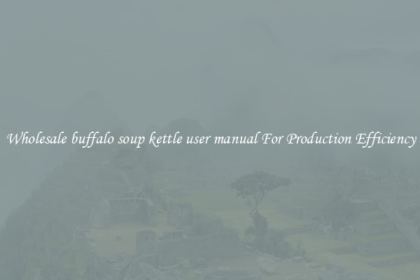 Wholesale buffalo soup kettle user manual For Production Efficiency
