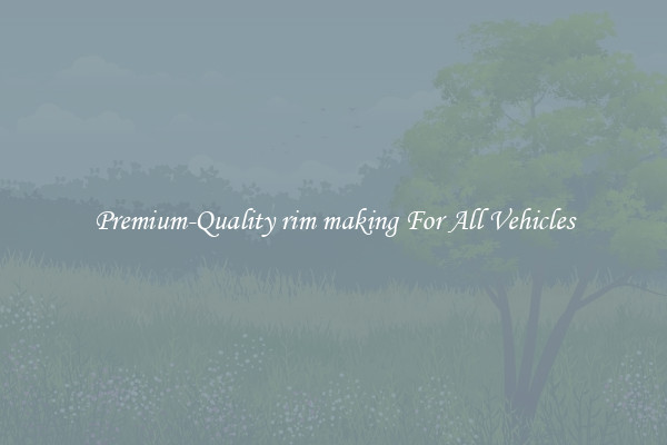 Premium-Quality rim making For All Vehicles