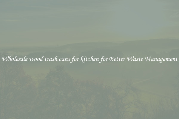 Wholesale wood trash cans for kitchen for Better Waste Management